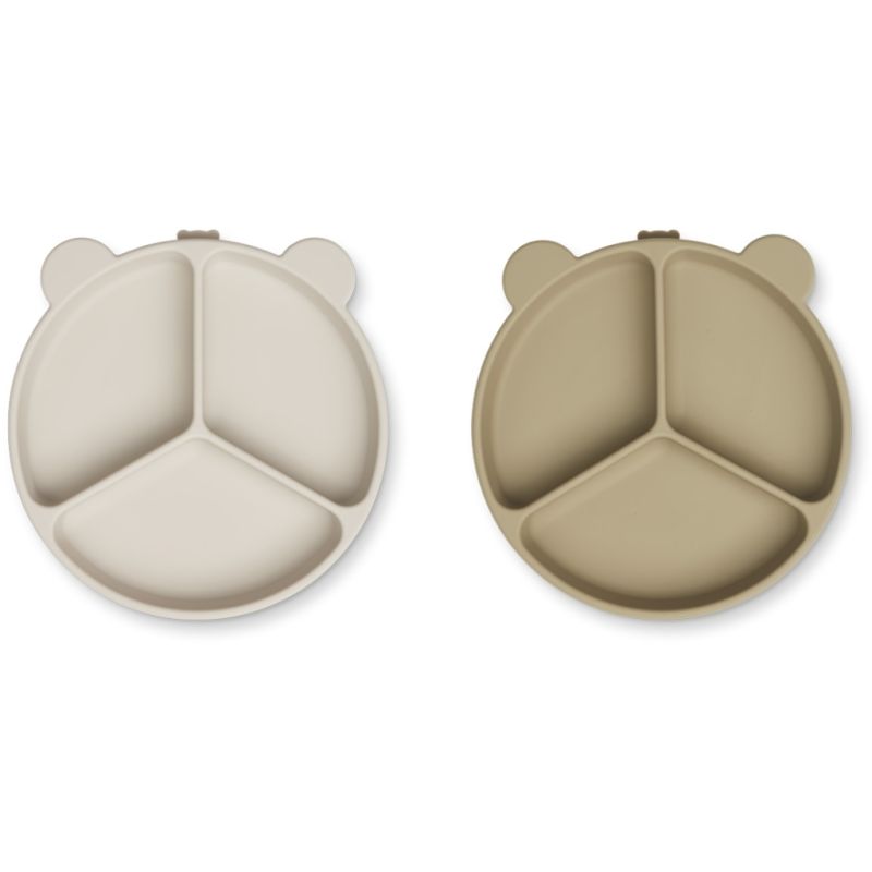 LIEWOOD - 2er Set Menü Saugnapfteller Set Sandy - Oat