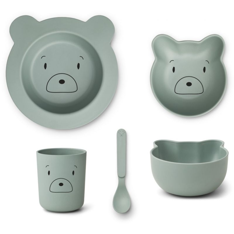 LIEWOOD - Joana Geschirrset 4tlg Mr Bear Peppermint