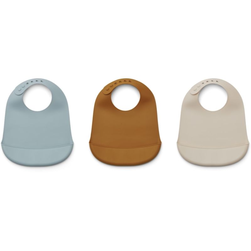 LIEWOOD - Maru 3er Set Silikonlätzchen Blue Mix