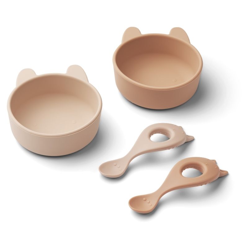 LIEWOOD - Evan Schale & Löffel Set Rabbit Rose Mix