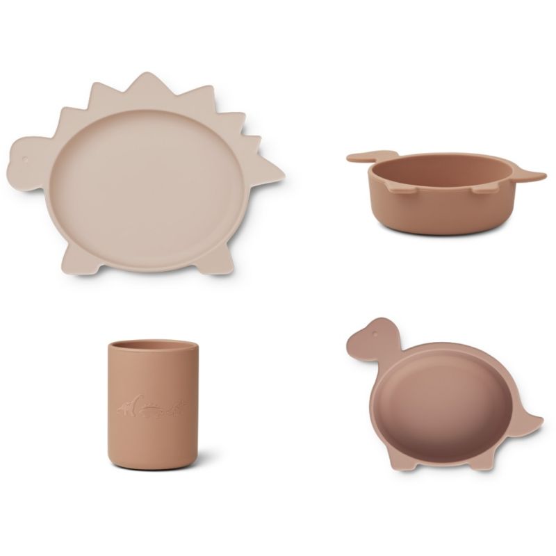 LIEWOOD - Cyrus Silikon Schalen Set Dino Rose Multi Mix