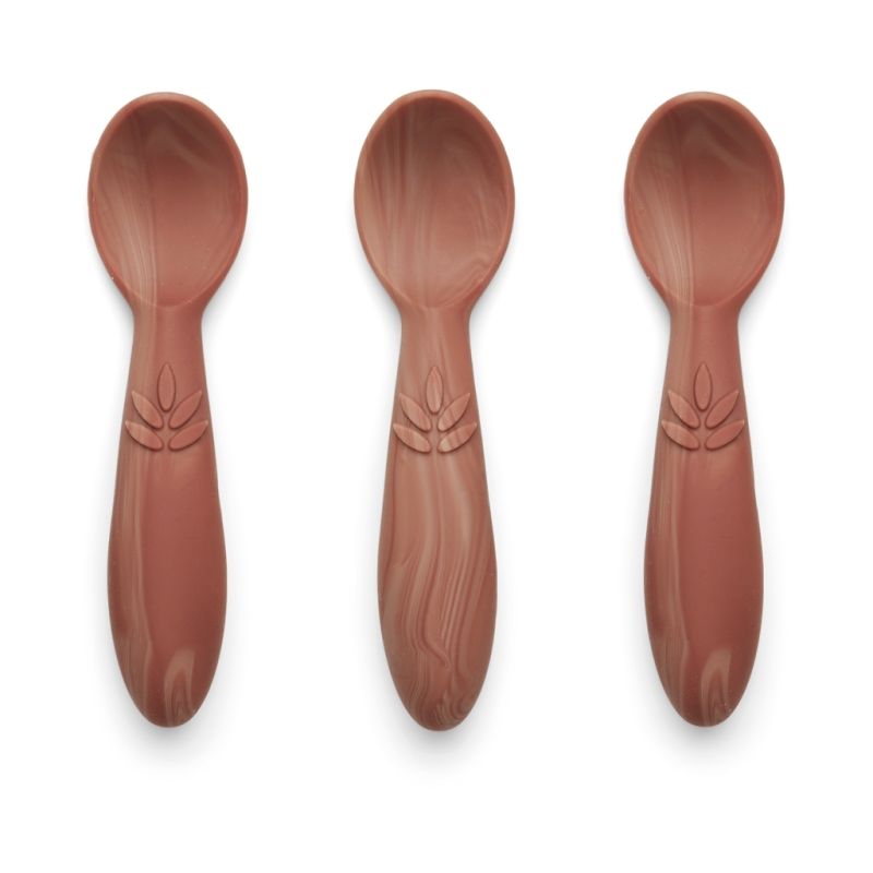 nuuroo - Silikon Babylöffel Marmor Rot