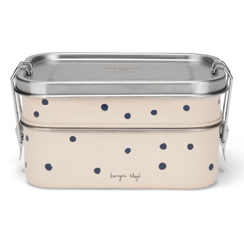 Konges Sløjd - Lunchbox Doppeldecker Blaue Punkte