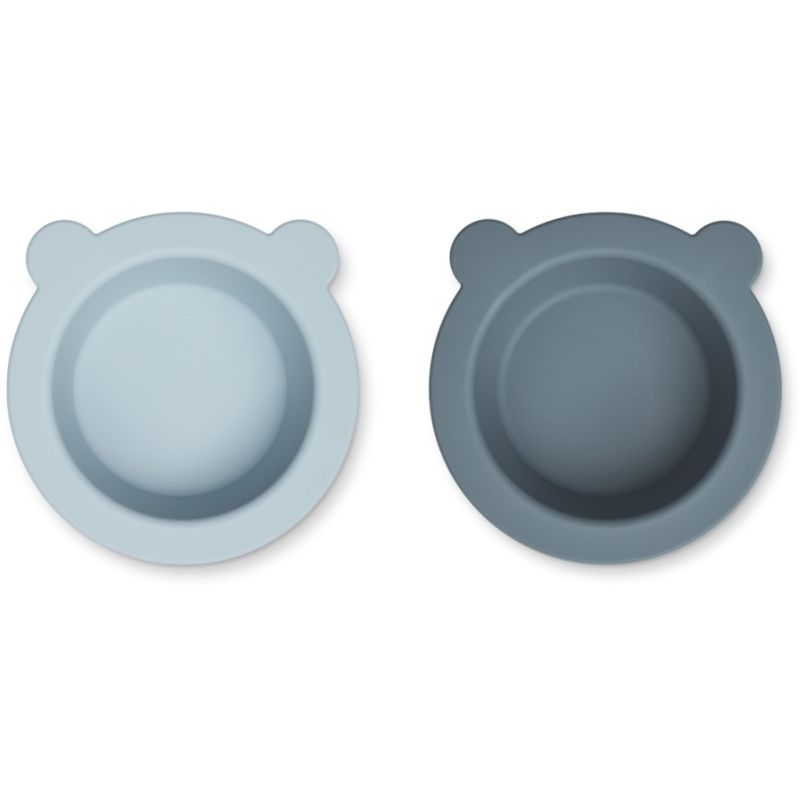 LIEWOOD - 2er Set Peony Saugnapfteller Set Blue Mix