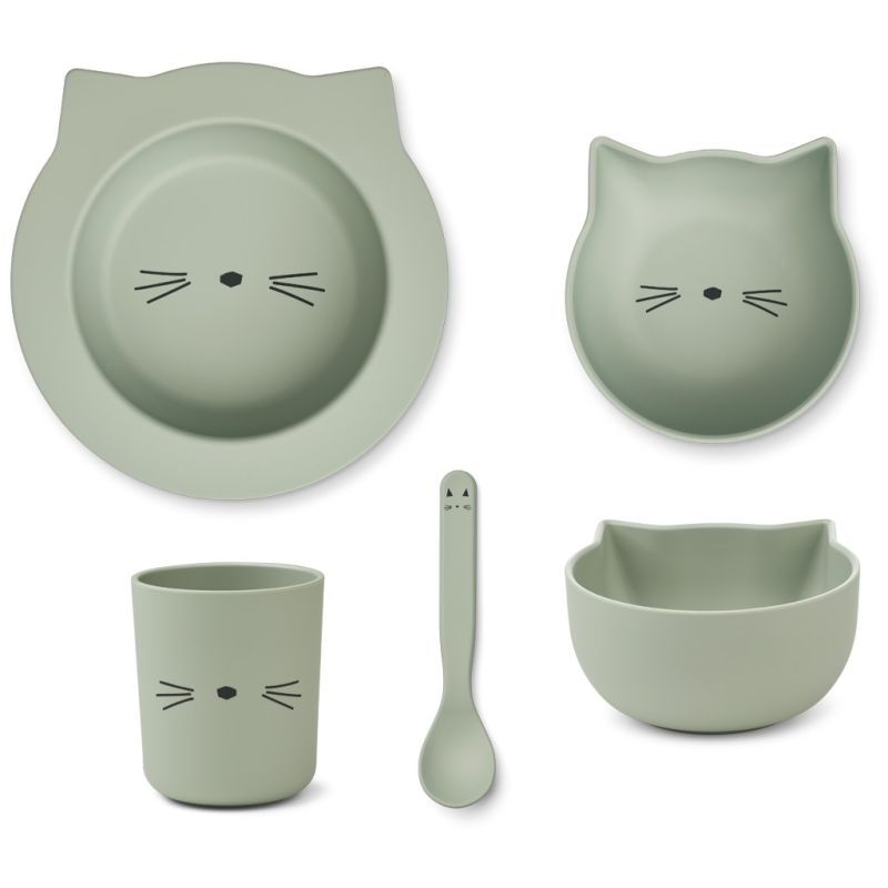 LIEWOOD - Joana Geschirrset 4tlg Cat Dusty Mint