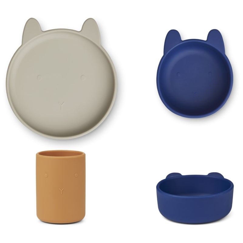 LIEWOOD - Cyrus Silikon Schalen Set Rabbit Mist Multi