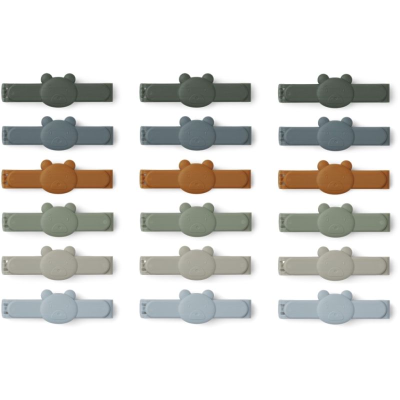 LIEWOOD - Gonzo Verpackungs- Clips Bär Faune Green Mix