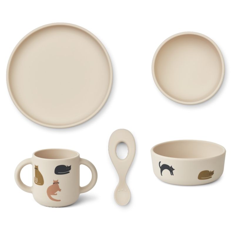 LIEWOOD - Vivi Geschirrset 4-teilig Miau