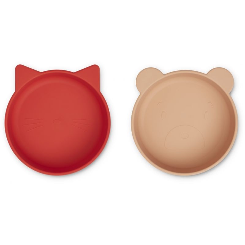 LIEWOOD - Silikon Schalen Set Vanessa Apple Red / Tuscany Rose