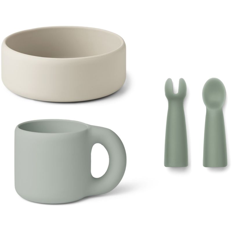 LIEWOOD - Lise Silikon Geschirrset Dove Blue Mix