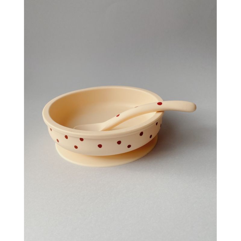 Konges Sløjd - Saugnapf Tellerset Punkte Rot