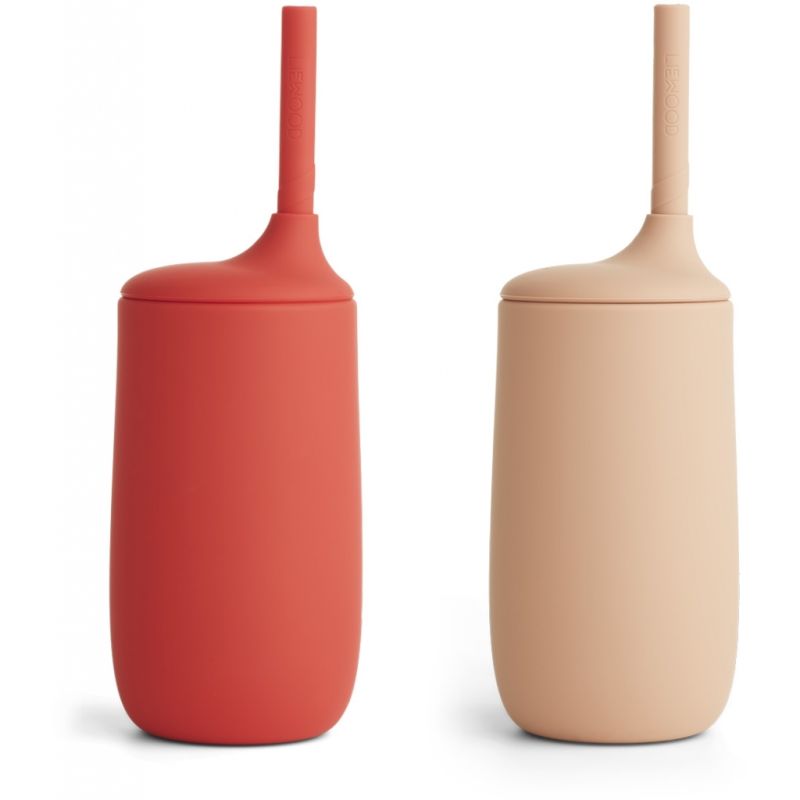 LIEWOOD - Dylan Strohhalm Becher Set Apple Red / Rose