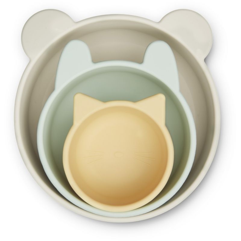 LIEWOOD - Silikon Schalen Set Eddie Dusty Mint Mix