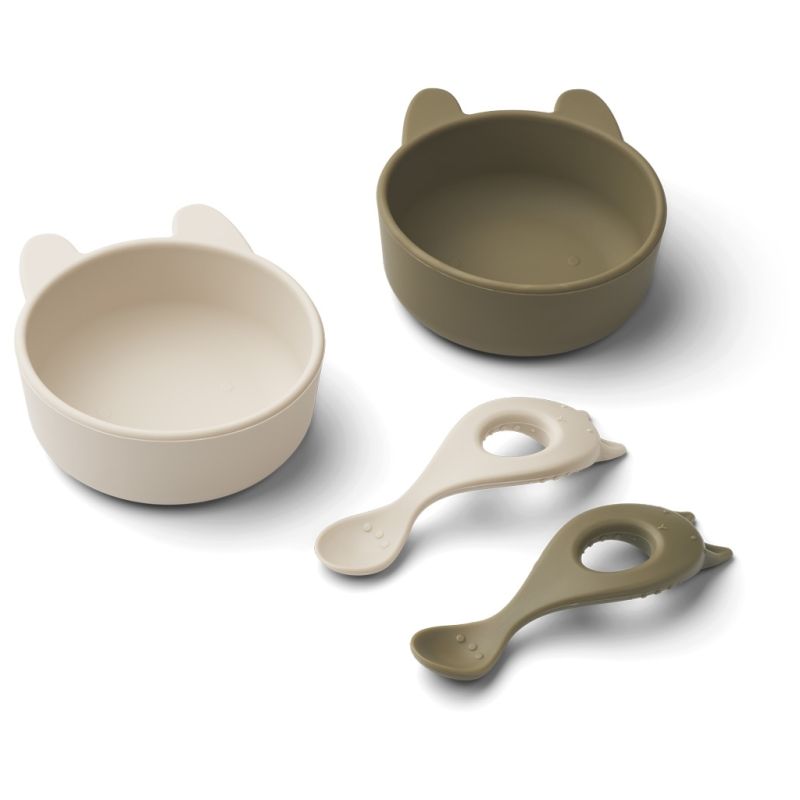 LIEWOOD - Evan Schale & Löffel Set Rabbit Khaki - Sandy