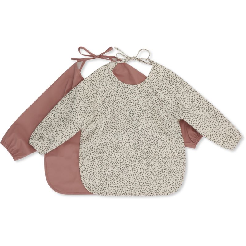 Konges Sløjd - 2er Set Langarm- Lätzchen Milk - Burlwood