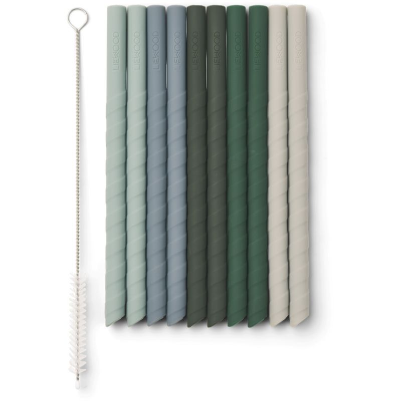 LIEWOOD - Timoti Set Silikon Trinkhalme Green Mix