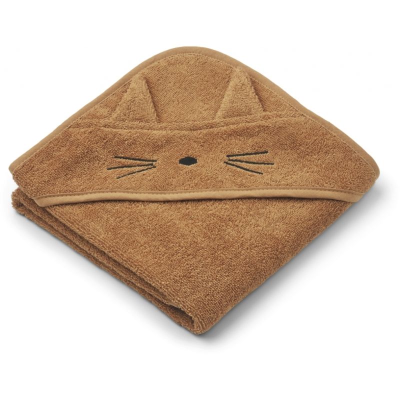 LIEWOOD - Augusta Kapuzen Badetuch Cat Almond (Grösse Kleinkind)