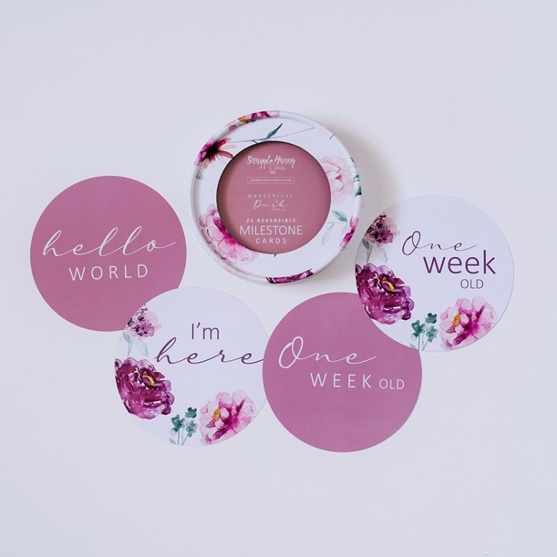 Snuggle Hunny - Meilenstein Karten Wanderlust & Dusk Pink