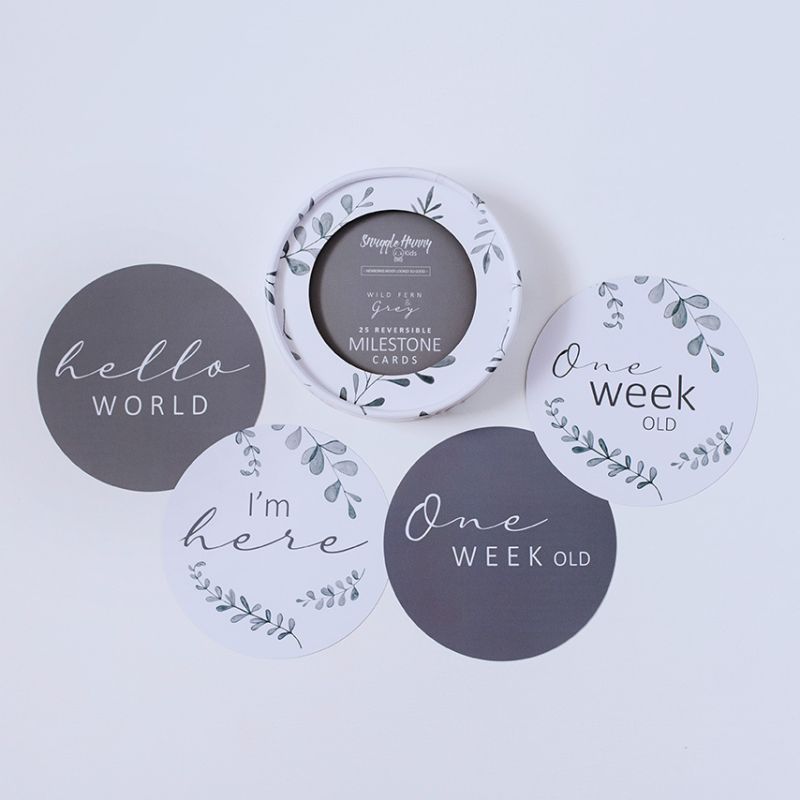 Snuggle Hunny - Meilenstein Karten Wild Fern & Grey