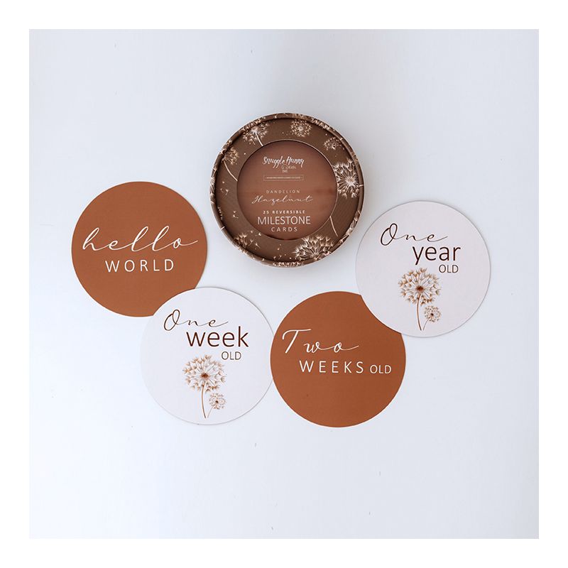 Snuggle Hunny - Meilenstein Karten Dandelion & Hazelnut