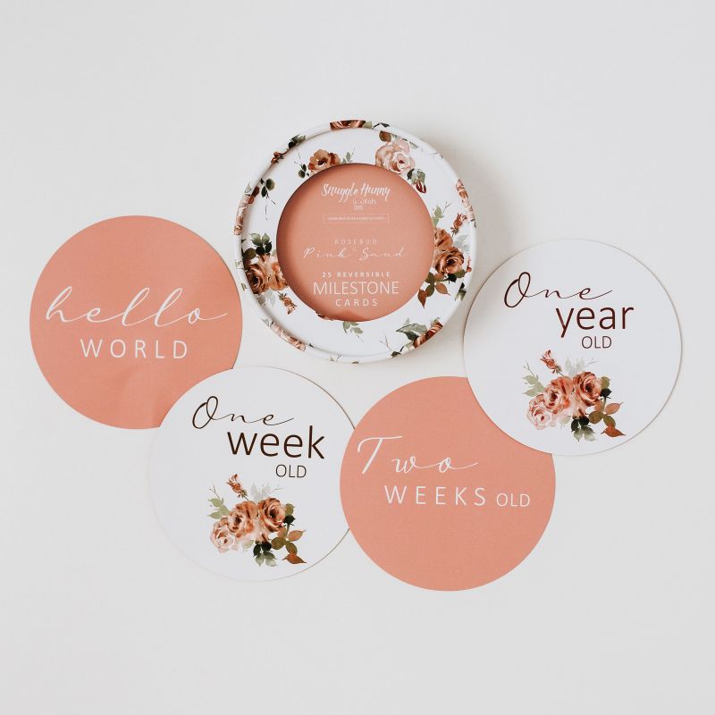 Snuggle Hunny - Meilenstein Karten Rosebud & Pink Sand