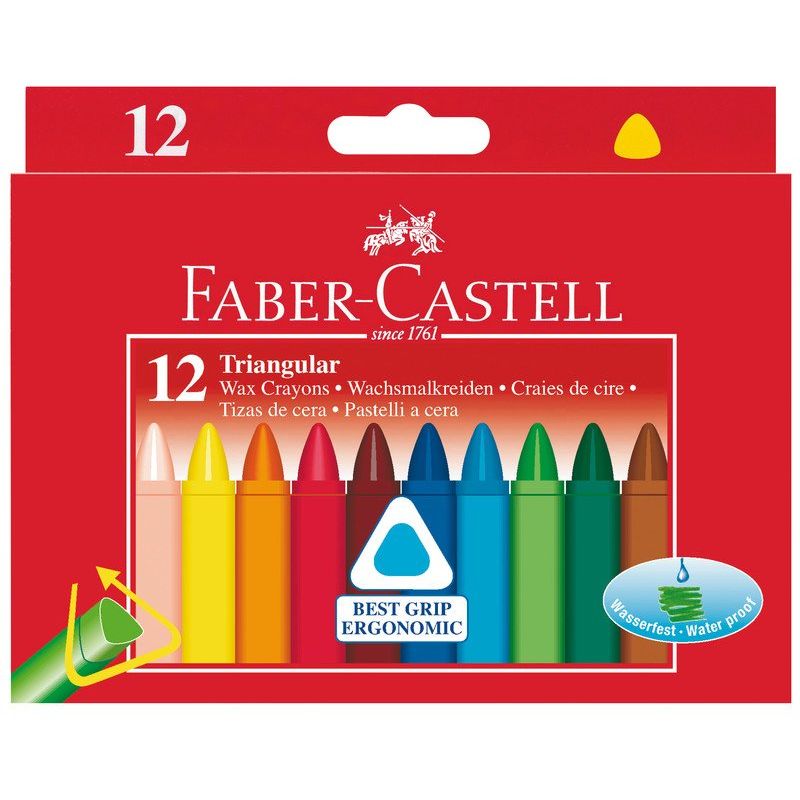 Faber-Castell - Wachsmalkreide dreikant 12er Set