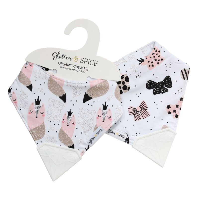 Glitter & Spice - Kau- Lätzchen doppelseitig Foxy / Bowty