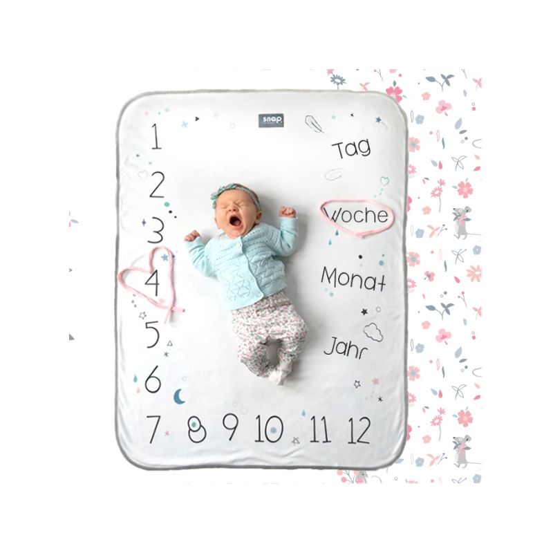 Snap The Moment - Foto Meilenstein Decke Rosy White  (deutsche Version)