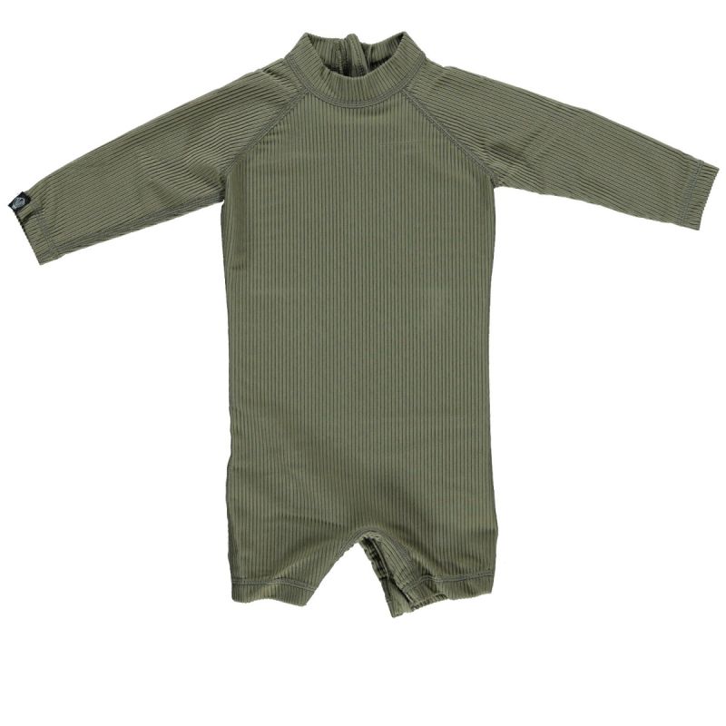 Beach & Bandits - UV Badeoverall Baby Ribbed Palm Olive
