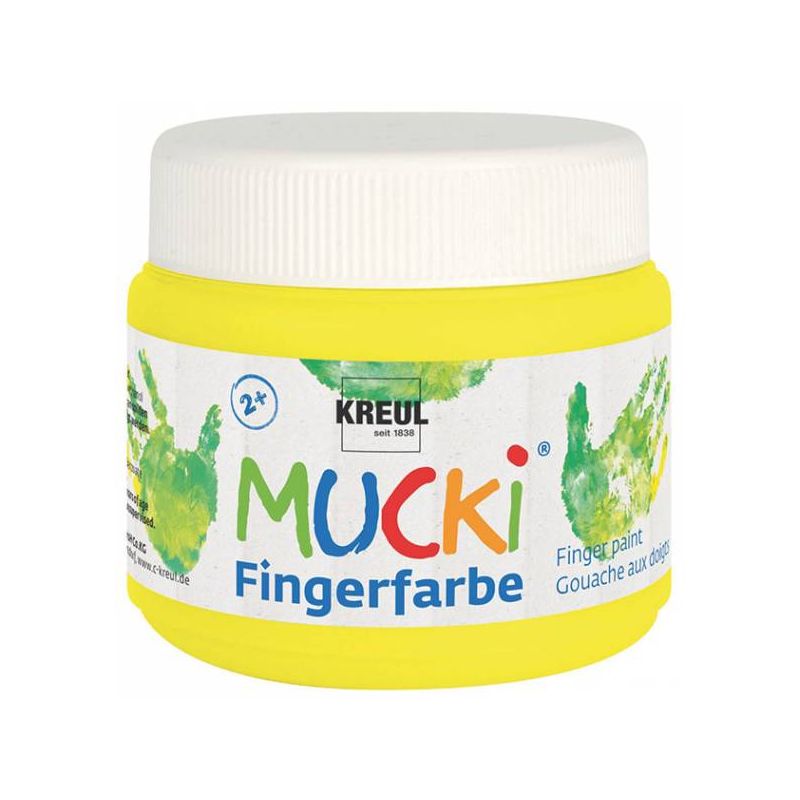 KREUL - MUCKI Funkel-Fingerfarbe Quietsch-Gelb, 150 ml