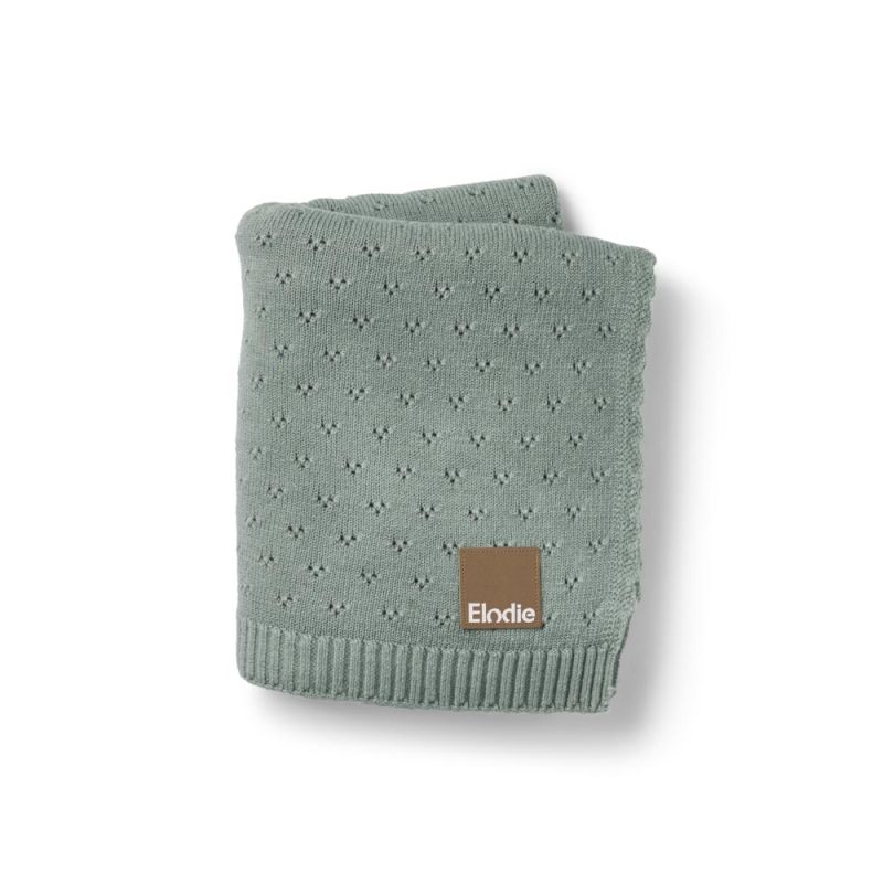 Elodie - Babydecke Pointelle Pebble Green