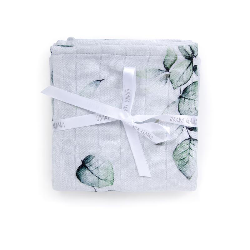 Qbana Mama - 4er Pack Bambus Muslin - Tücher Mullwindeln Eukalyptus