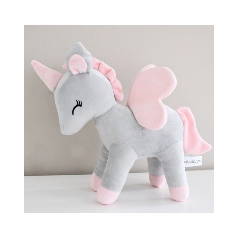 Melootka - Plüsch Einhorn L grau- pink