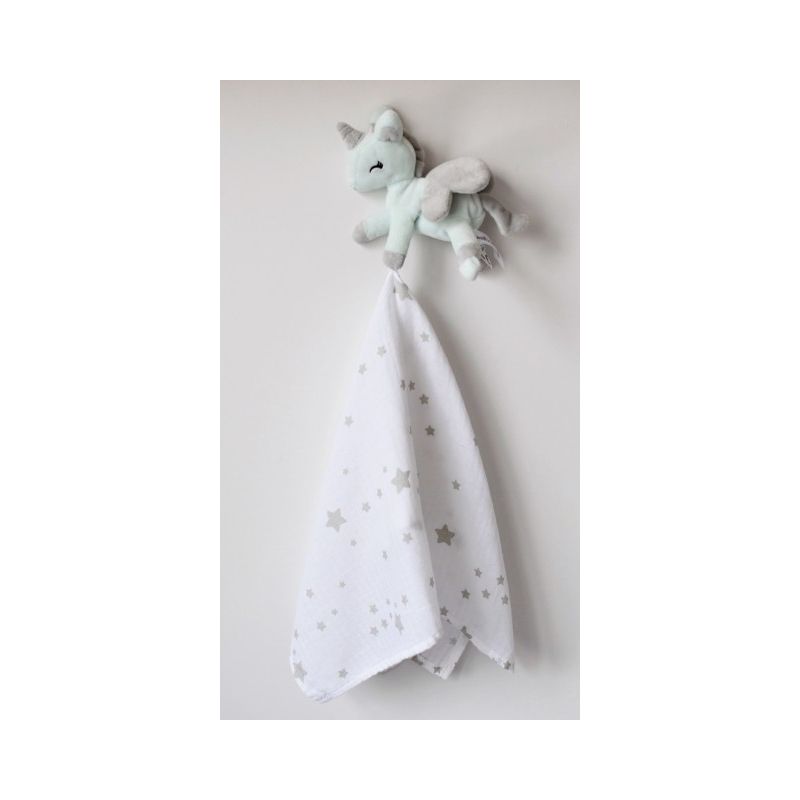 Melootka - Babyunicorn grau- mint mit Muslin