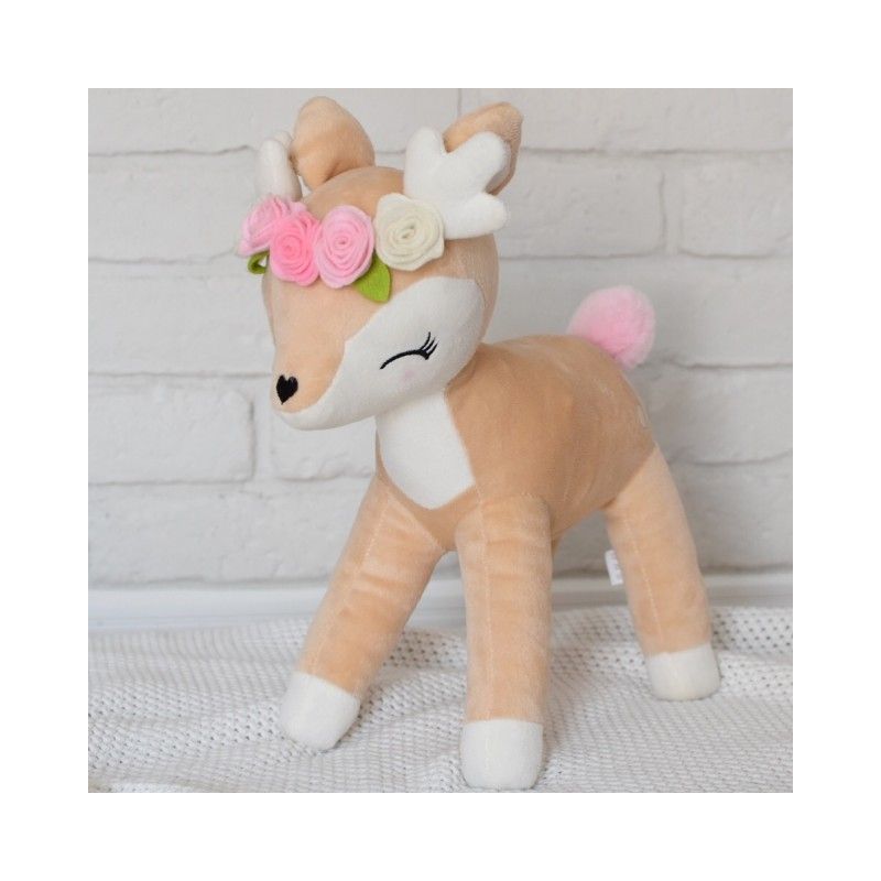 Melootka - Plüsch Bambi mit Blumenkranz