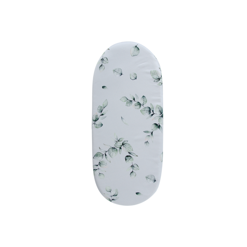 Qbana Mama - Spanntuch für Wiege / Moseskorb / Kinderwagen Eukalyptus