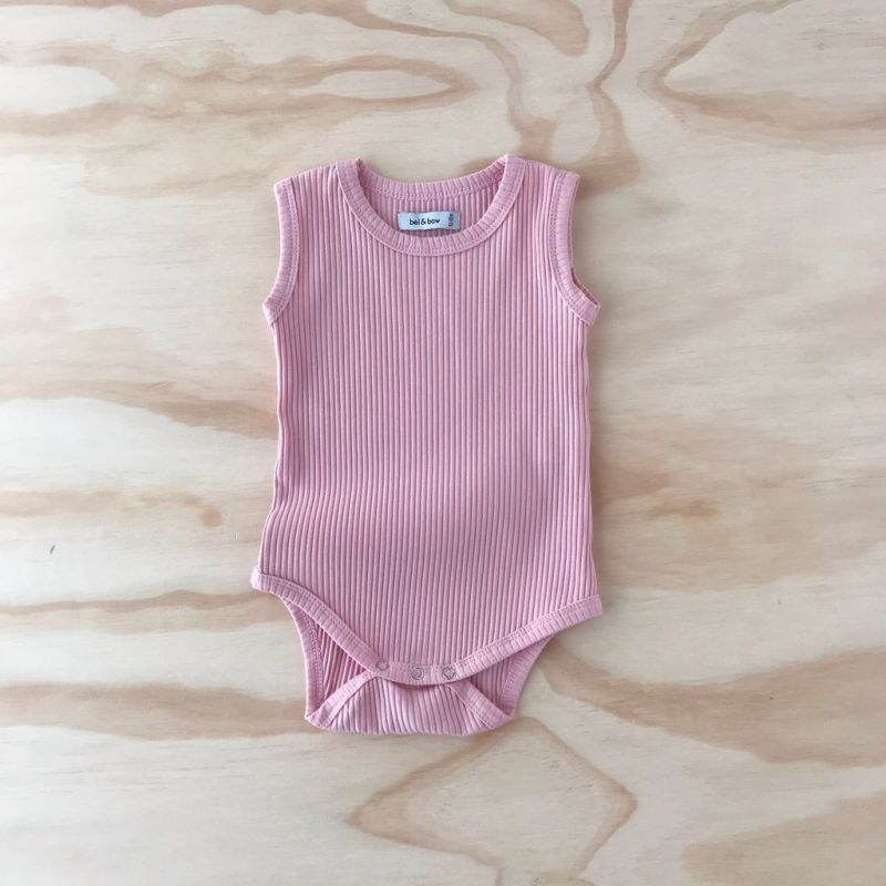 bel&bow - Ribbed Singlet Body Baby Pink