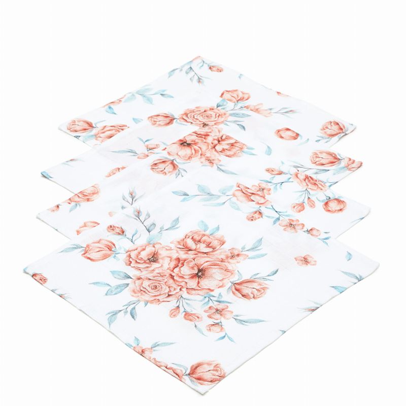 Qbana Mama - 4er Pack Bambus Muslin - Tücher Mullwindeln Bloom Revival