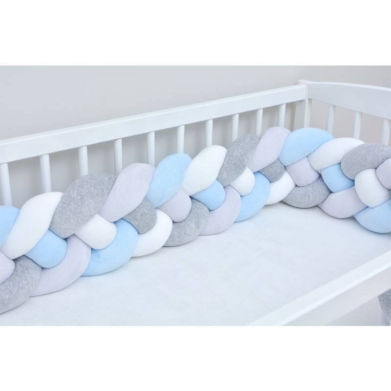 Sparrow - Bettschlange extrabreit babyblau - weiss - hellgrau - melange