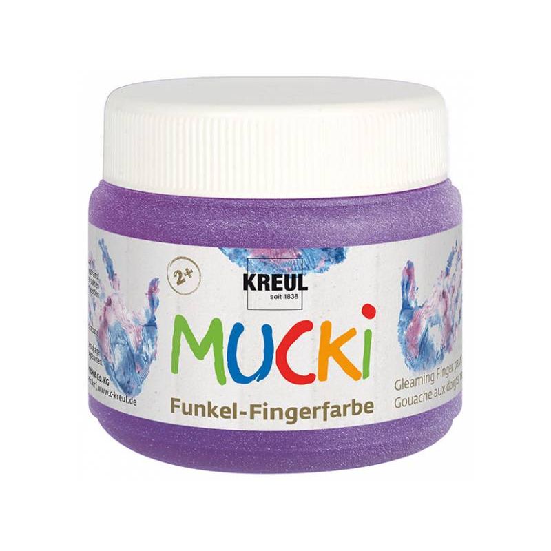 KREUL - MUCKI Funkel-Fingerfarbe Zauber-Lila, 150 ml
