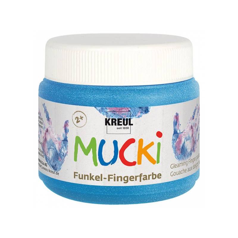 KREUL - MUCKI Funkel-Fingerfarbe Diamanten-Blau, 150 ml