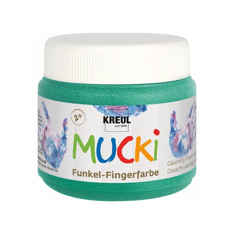 KREUL - MUCKI Funkel-Fingerfarbe Smaragd-Grün, 150 ml