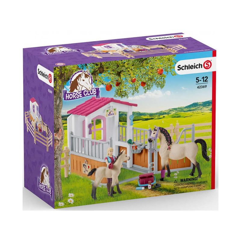 Schleich 42369 Horse Club - Pferdebox mit Arabern und Pferdepflegerin