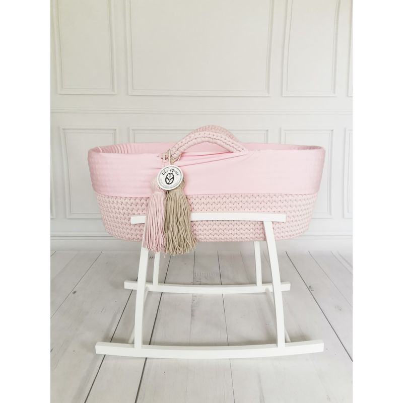 Like Moses - Moseskorb Hellrosa mit Creme Gold Sternchen Bettwäsche