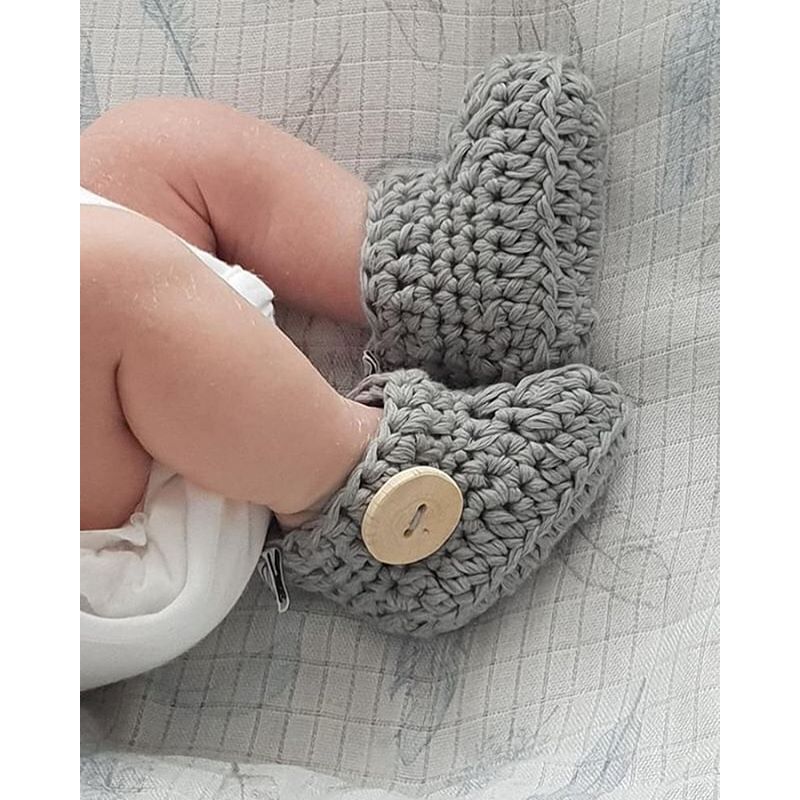 Maylily - Baby Strick- Booties Grau