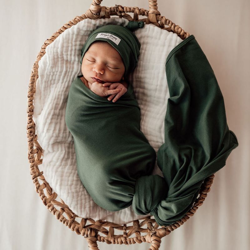 Snuggle Hunny - Swaddledecke Olive mit Beanie