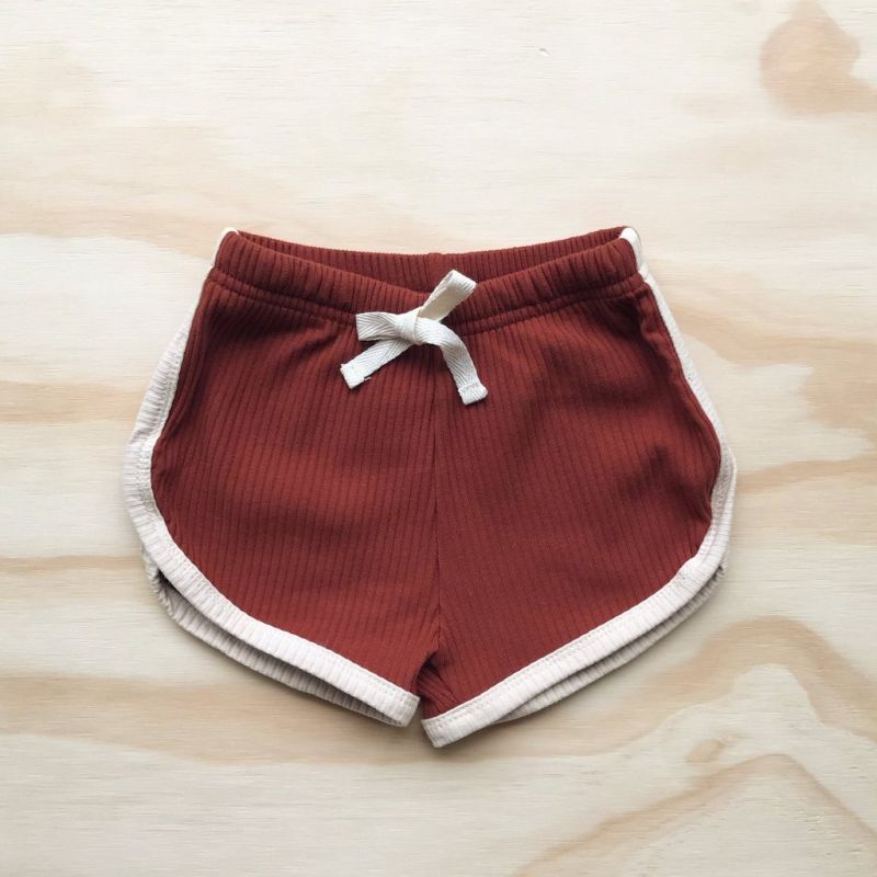 bel&bow - Ribbed Shorts Rust