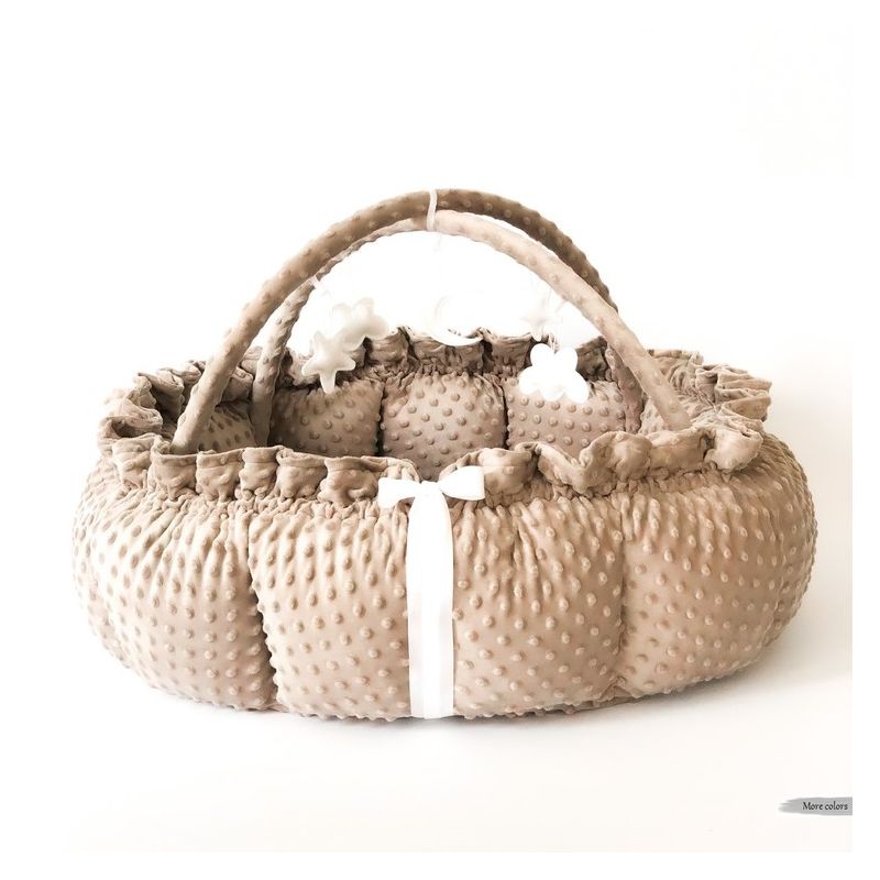 Lilac Sunday - Babyinsel rund 2 in 1 Alicia Minky grau, Spielzeug weiss