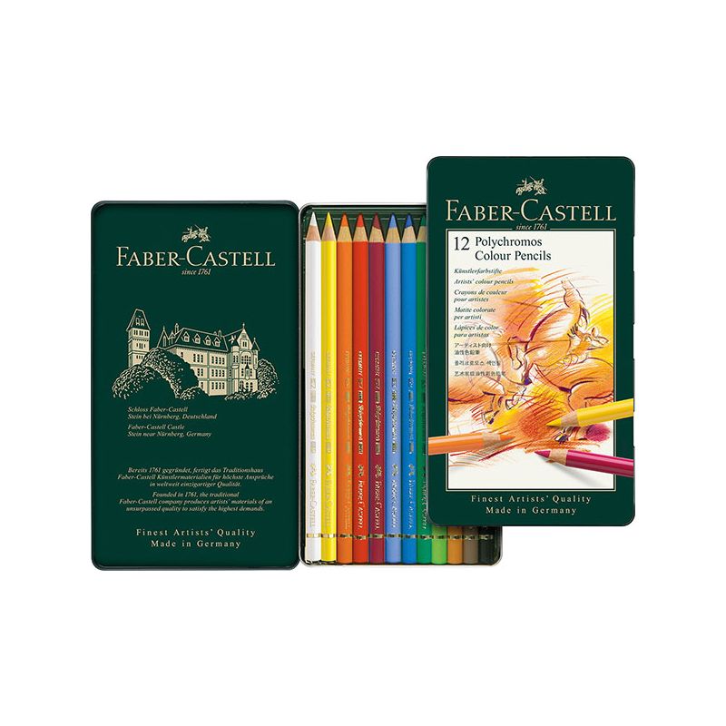 Faber-Castell - Farbstifte 12er Set Polychromos Metalletui