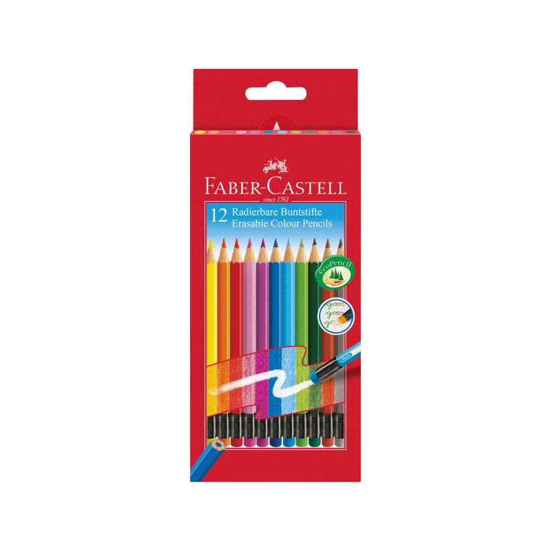 Faber-Castell - Radierbare Buntstifte 12er Set